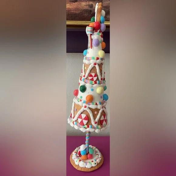 Cupcakes & Cashmere Candy Cane Gingerbread Christmas Tree Holiday Decor - Picture 5 of 5